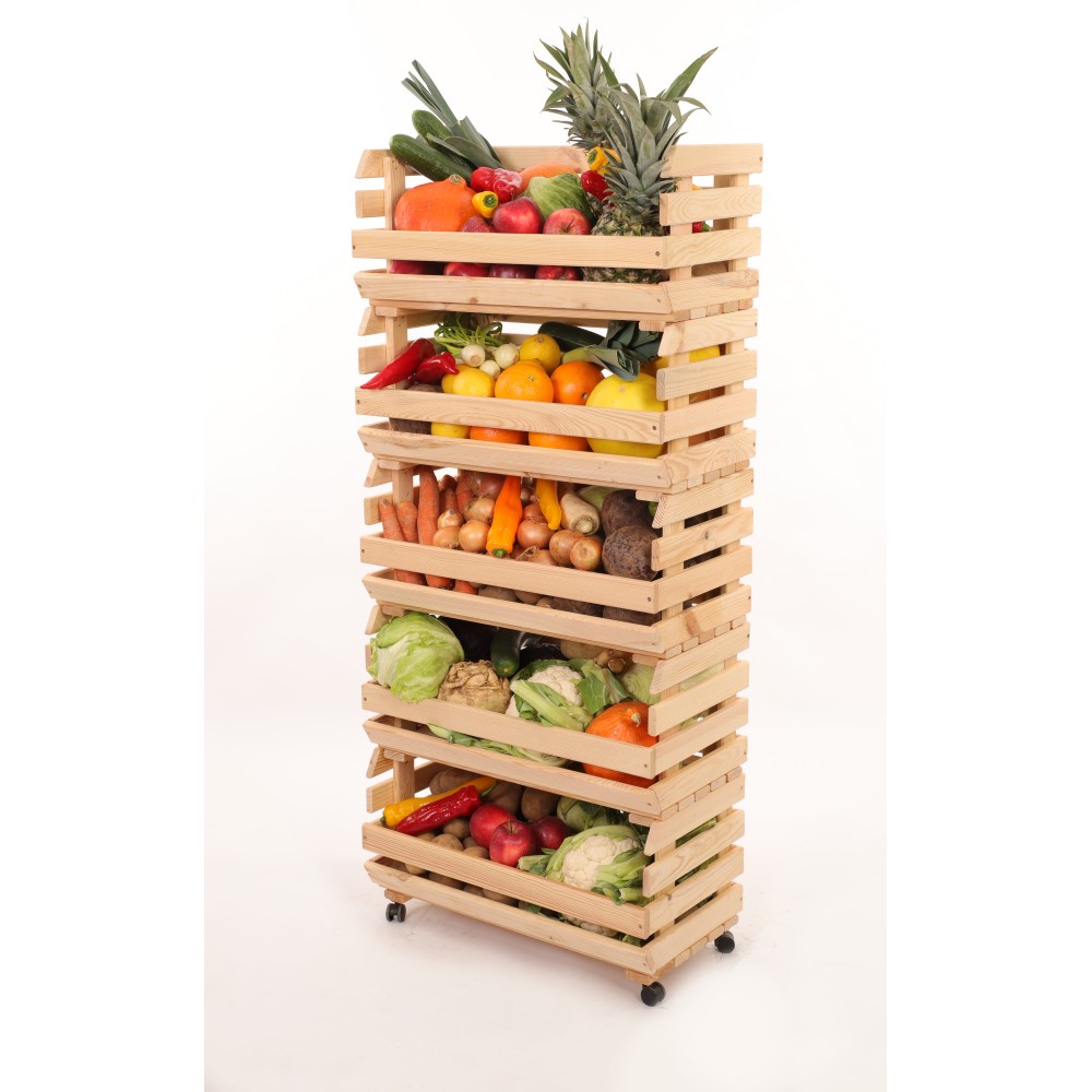 Skrzynki na warzywa na kółkach RAWA /szer.57cm - Naturalne