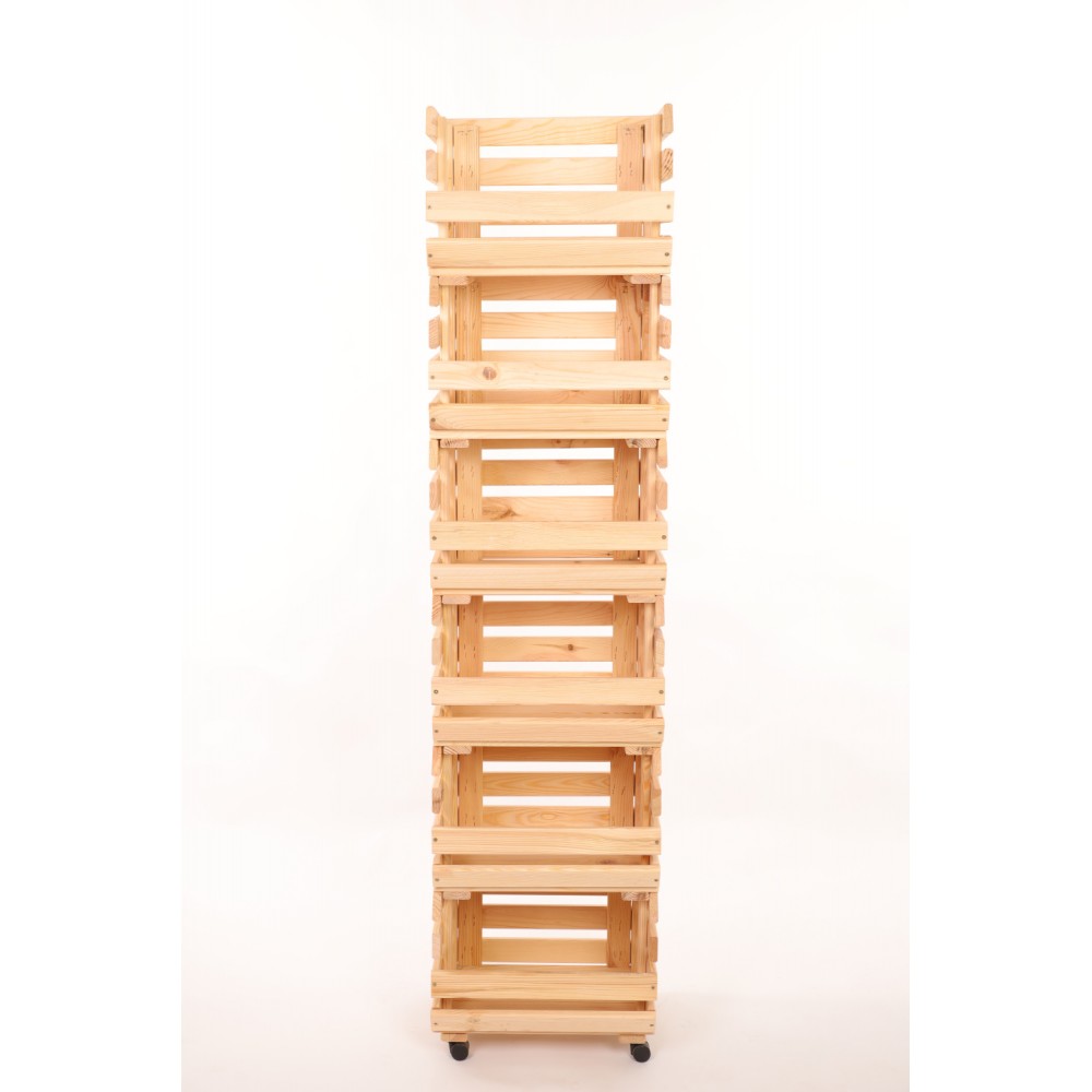Skrzynki na warzywa na kółkach RAWA /szer.37cm - Naturalne