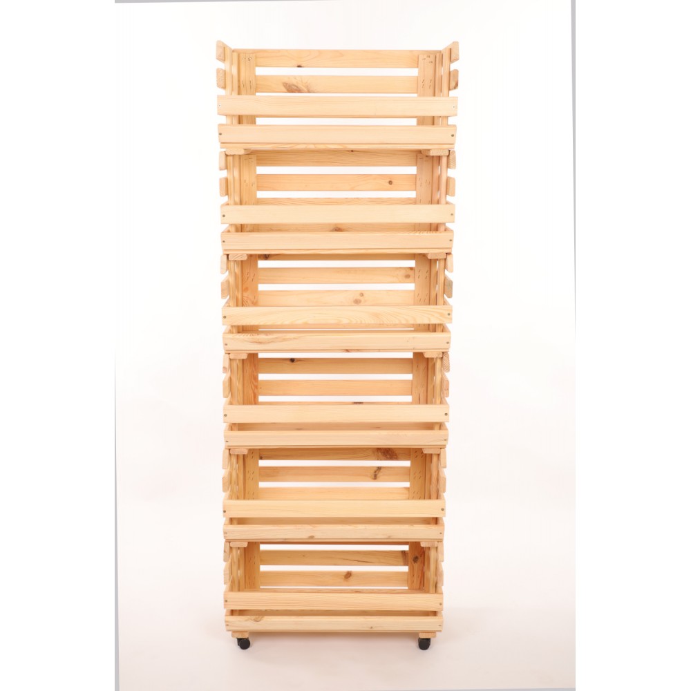 Skrzynki na warzywa na kółkach RAWA /szer.57cm - Naturalne