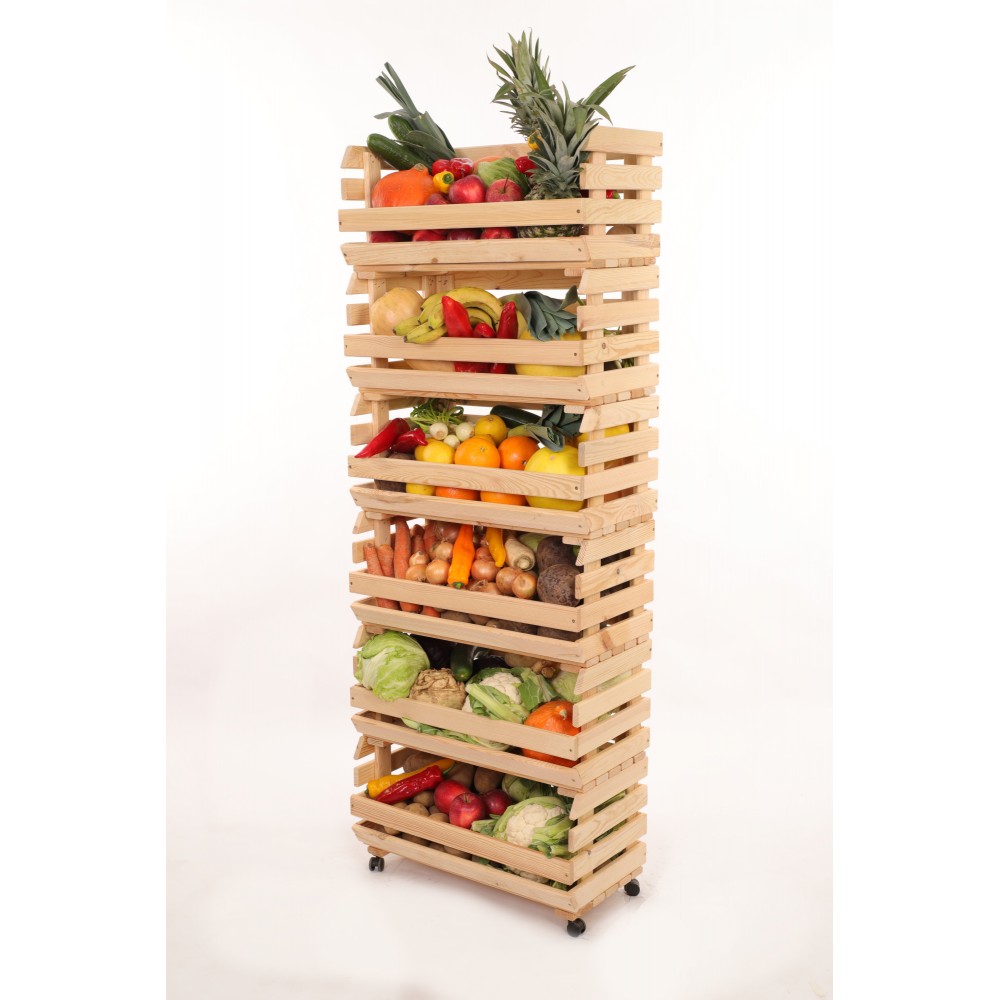 Skrzynki na warzywa na kółkach RAWA /szer.57cm - Naturalne