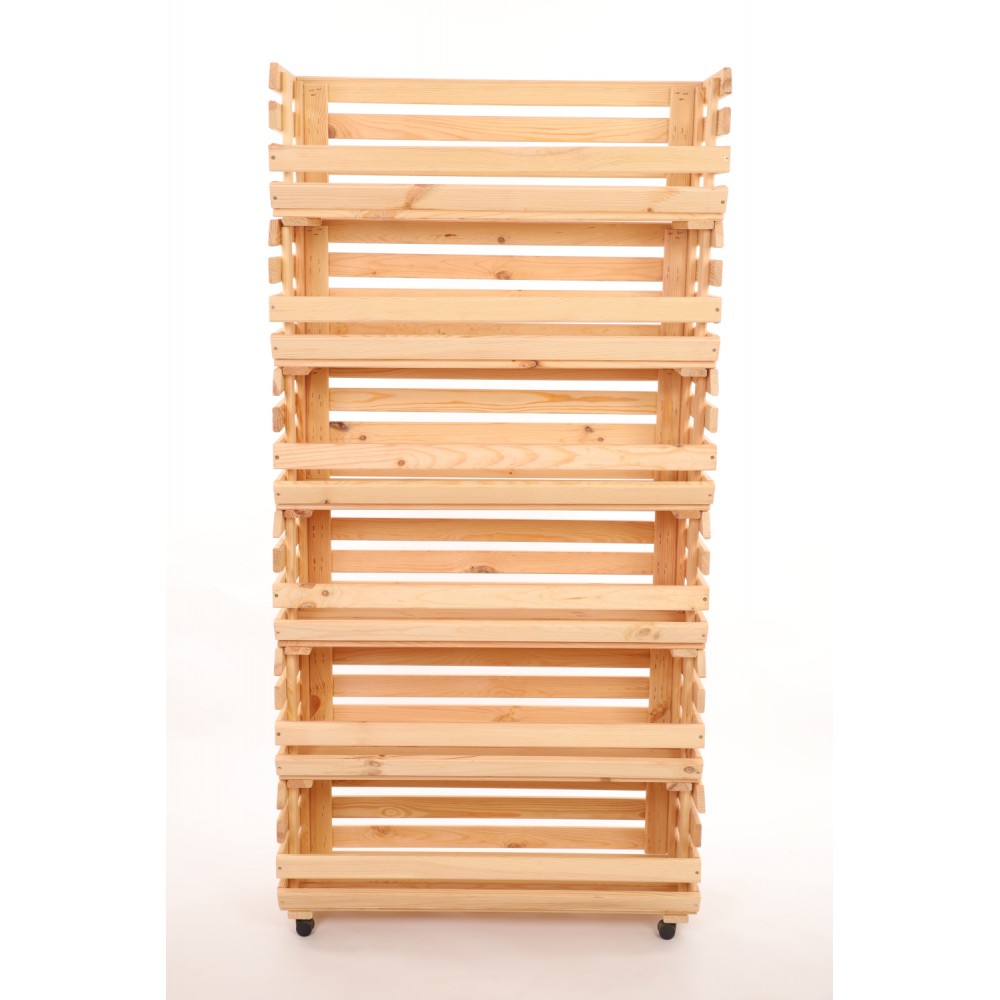 Skrzynki na warzywa na kółkach RAWA /szer.77cm - Naturalne
