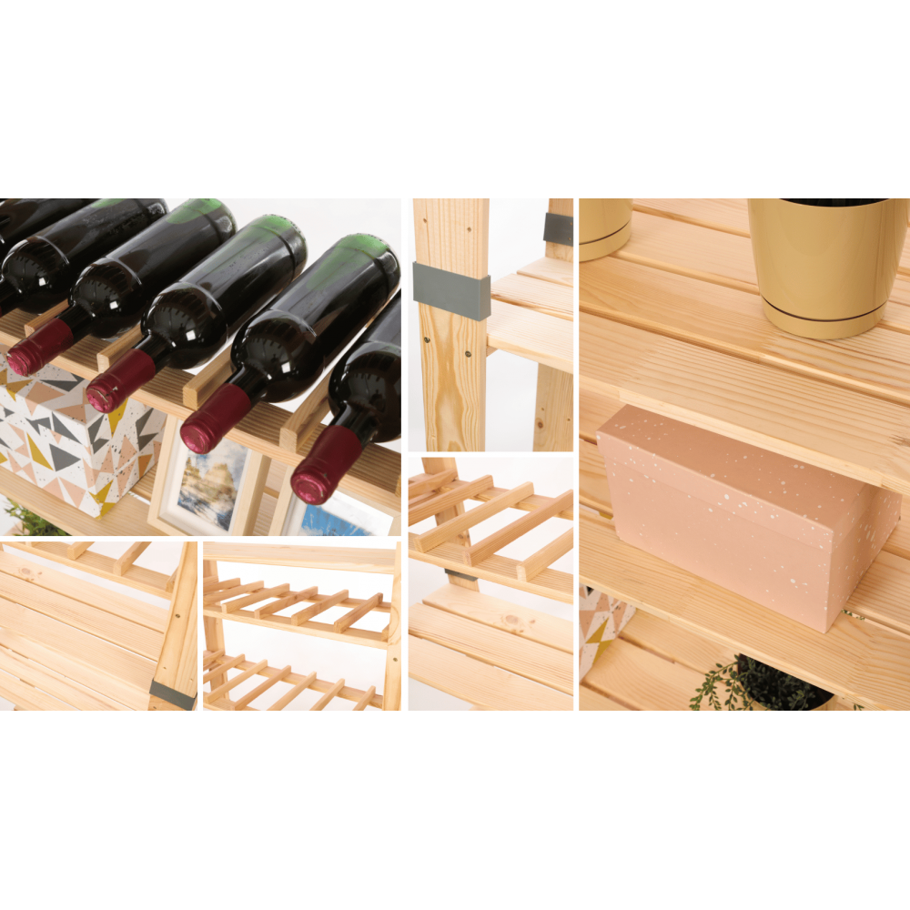 Regał na książki regał na zabawki regał drewniany do spiżarni 179cm SOSNOWY