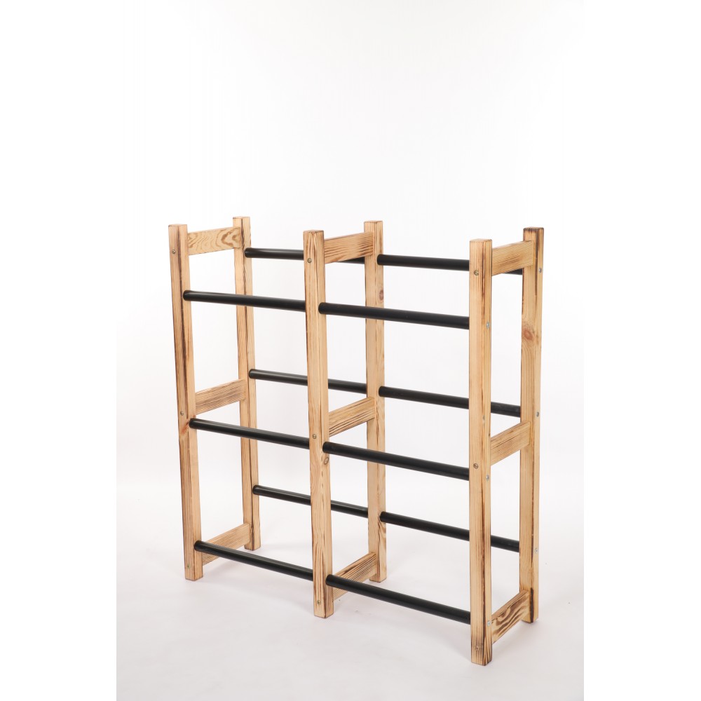 Regał na Skrzynki Transportowe (6szt) 108X102X32cm Naturalne Opalane Drewno/Plastik