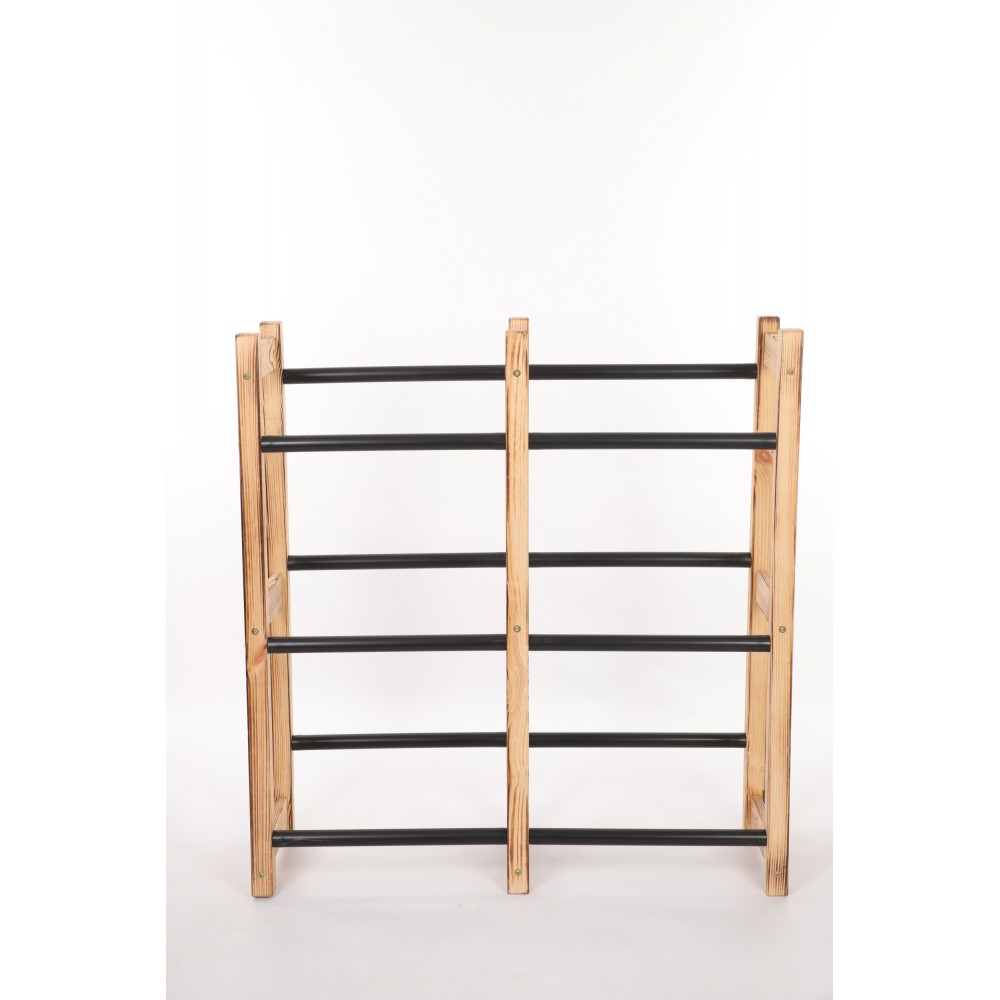 Regał na Skrzynki Transportowe (6szt) 108X102X32cm Naturalne Opalane Drewno/Plastik