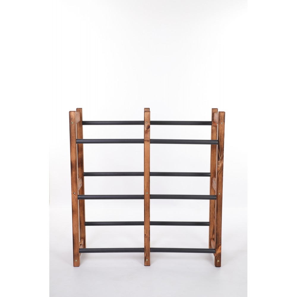 Regał na Skrzynki Transportowe (6szt) 108X102X32cm Brązowe Opalane Drewno/Plastik