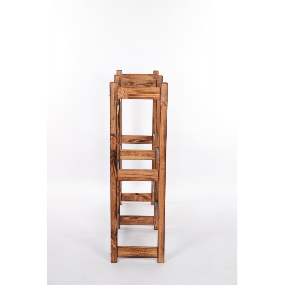 Regał na Skrzynki Transportowe (6szt) 108X102X32cm Brązowe Opalane Drewno/Plastik