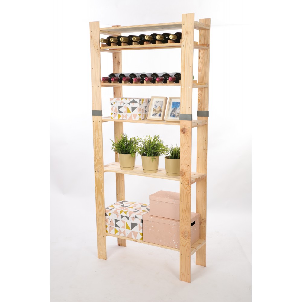 Regał drewniany na książki regał na zabawki regał do spiżarni 179cm SOSNOWY