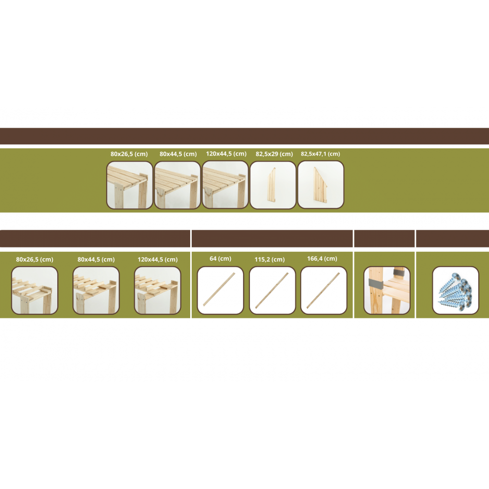 Regał drewniany na książki regał na zabawki regał do spiżarni 230cm SOSNOWY