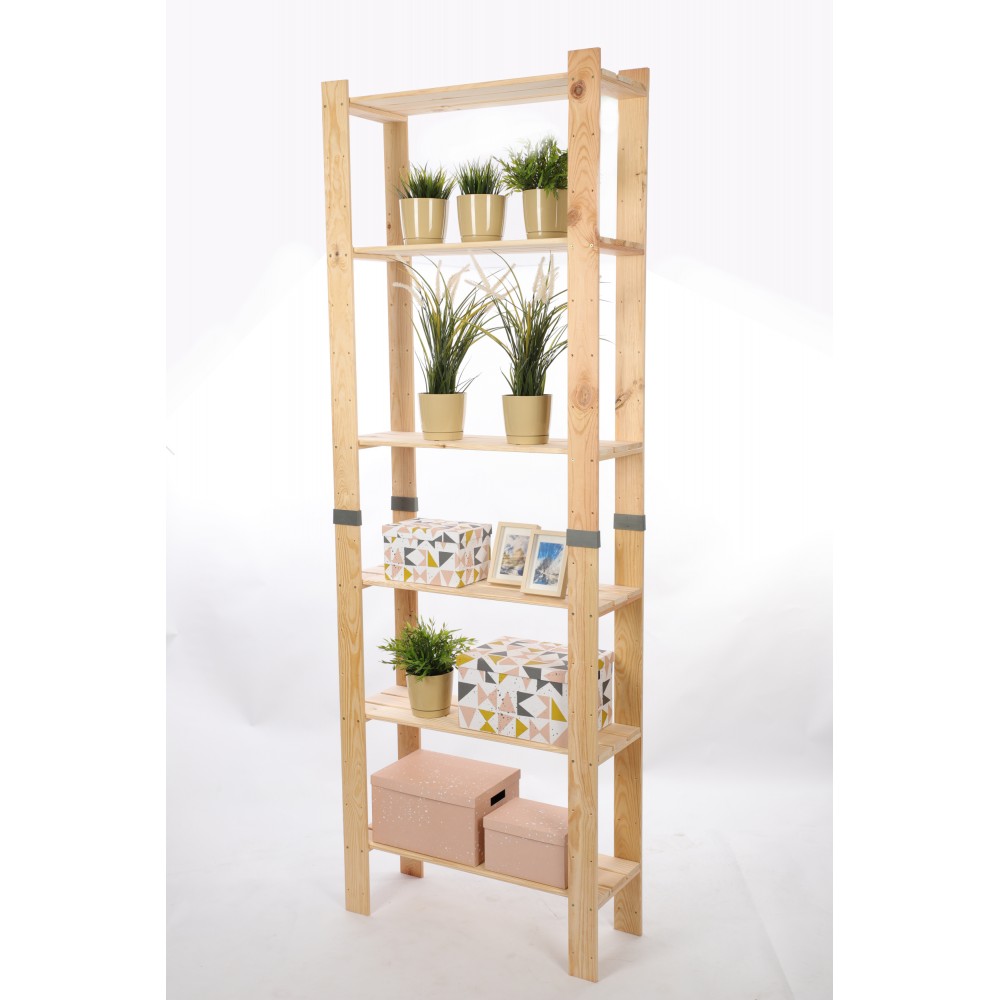 Regał drewniany na książki regał na zabawki regał do spiżarni 230cm SOSNOWY