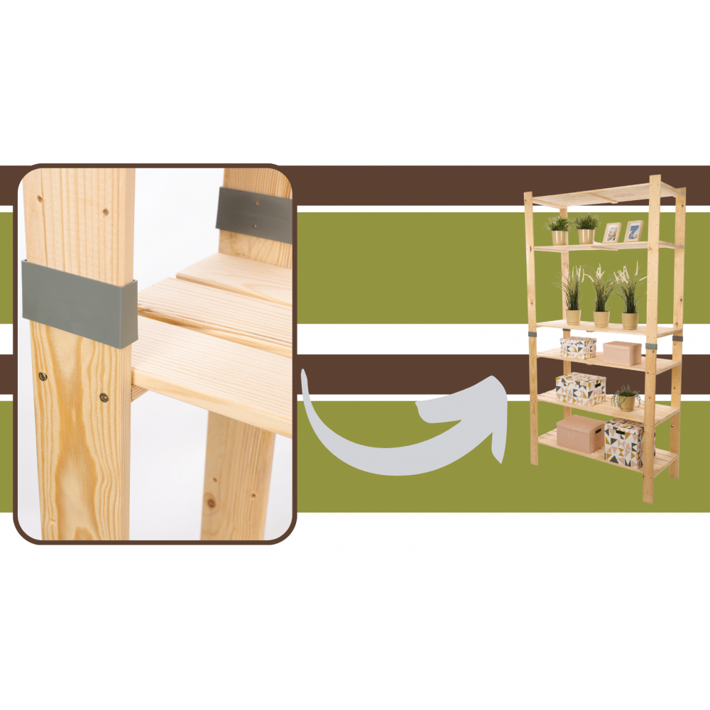 Regał drewniany na książki regał na zabawki regał do spiżarni 230cm SOSNOWY