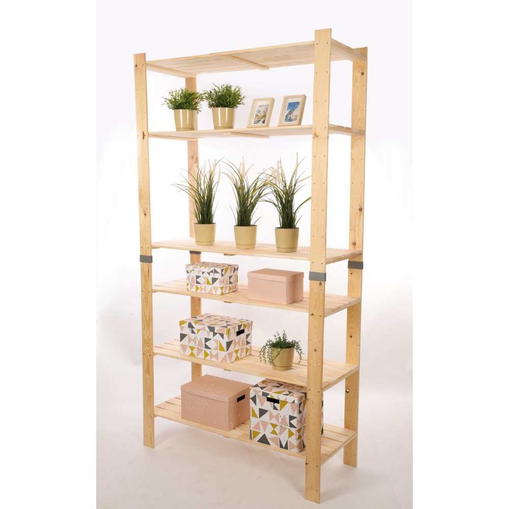 Regał drewniany na książki regał na zabawki regał do spiżarni 230cm SOSNOWY