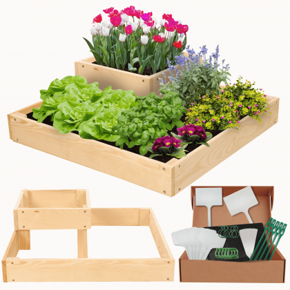 Narożna skrzynia na warzywa drewniany warzywniak ogród inspekt 18x60x60 EKO