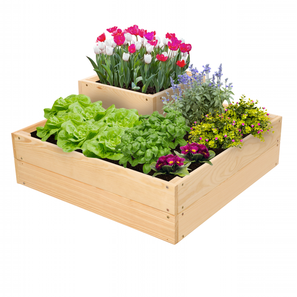 Drewniana skrzynia narożna donica na warzywa warzywniak 27x60x60 GRATIS ECO