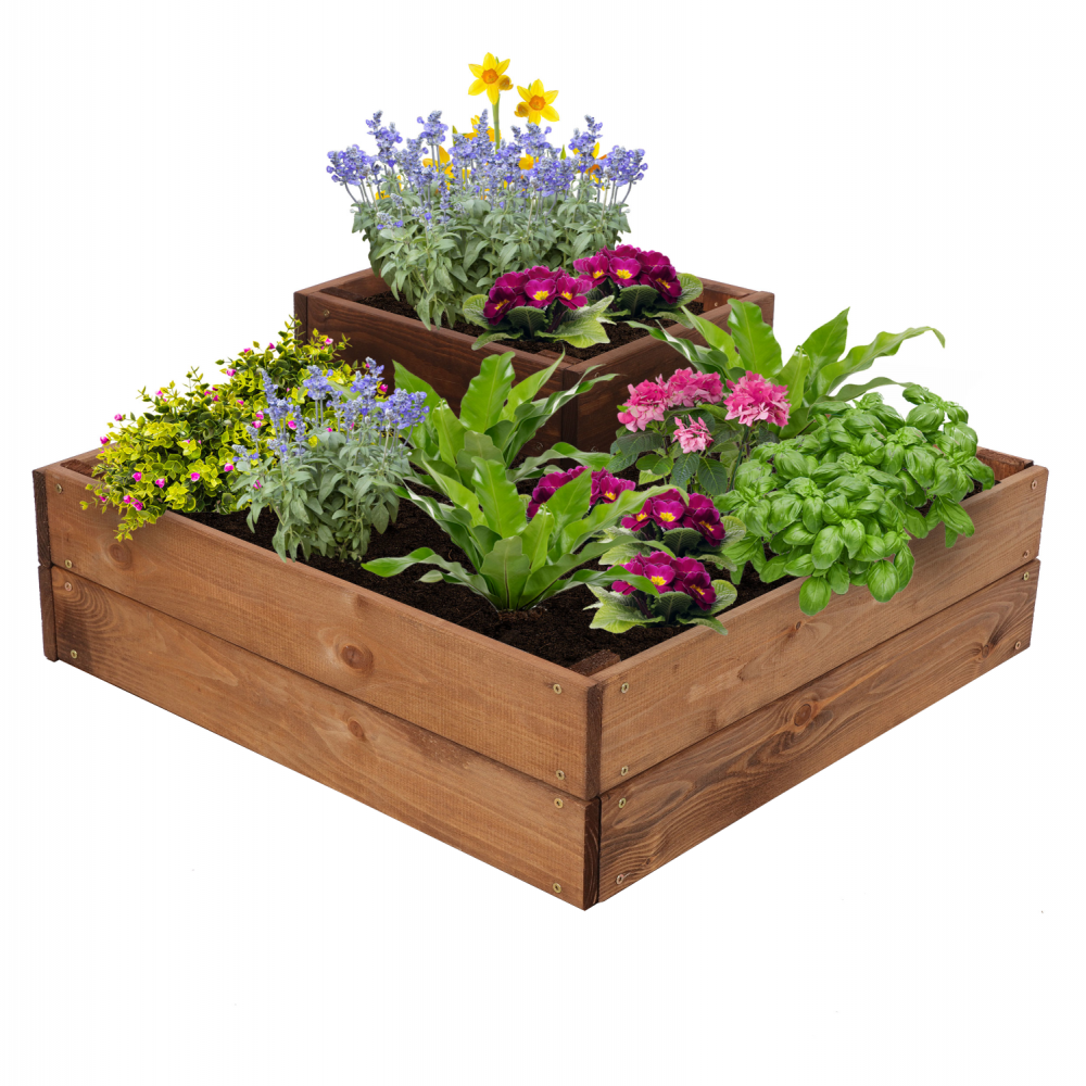 Drewniana skrzynia narożna donica na warzywa warzywniak 27x60x60 GRATIS ECO