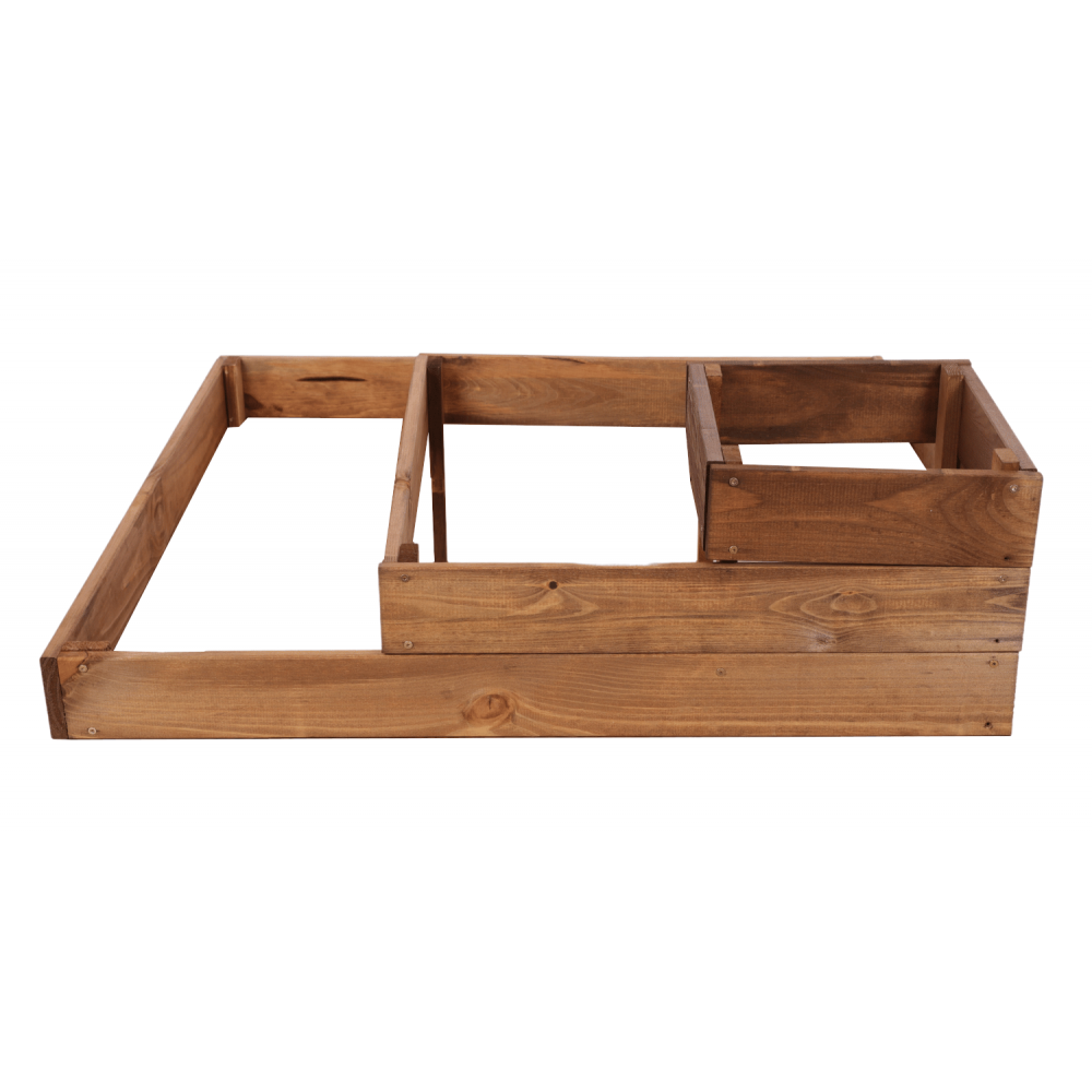 Drewniana skrzynia narożna donica na warzywa warzywniak inspekt 27x90x90