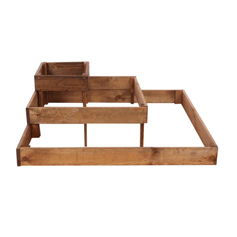 Drewniana skrzynia narożna donica na warzywa warzywniak inspekt 27x90x90