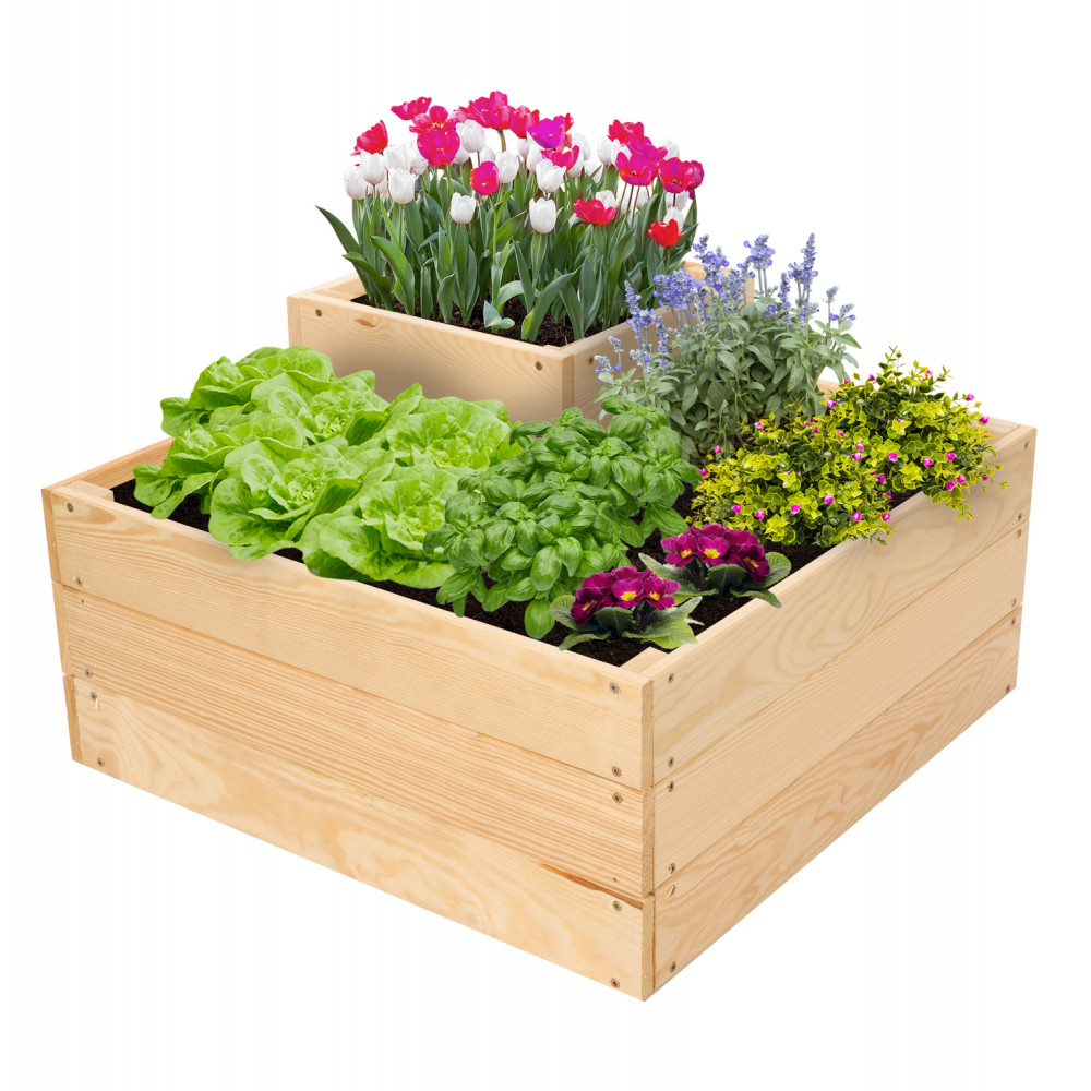 Narożna skrzynia na warzywa drewniany warzywniak ogród inspekt 36x60x60 EKO