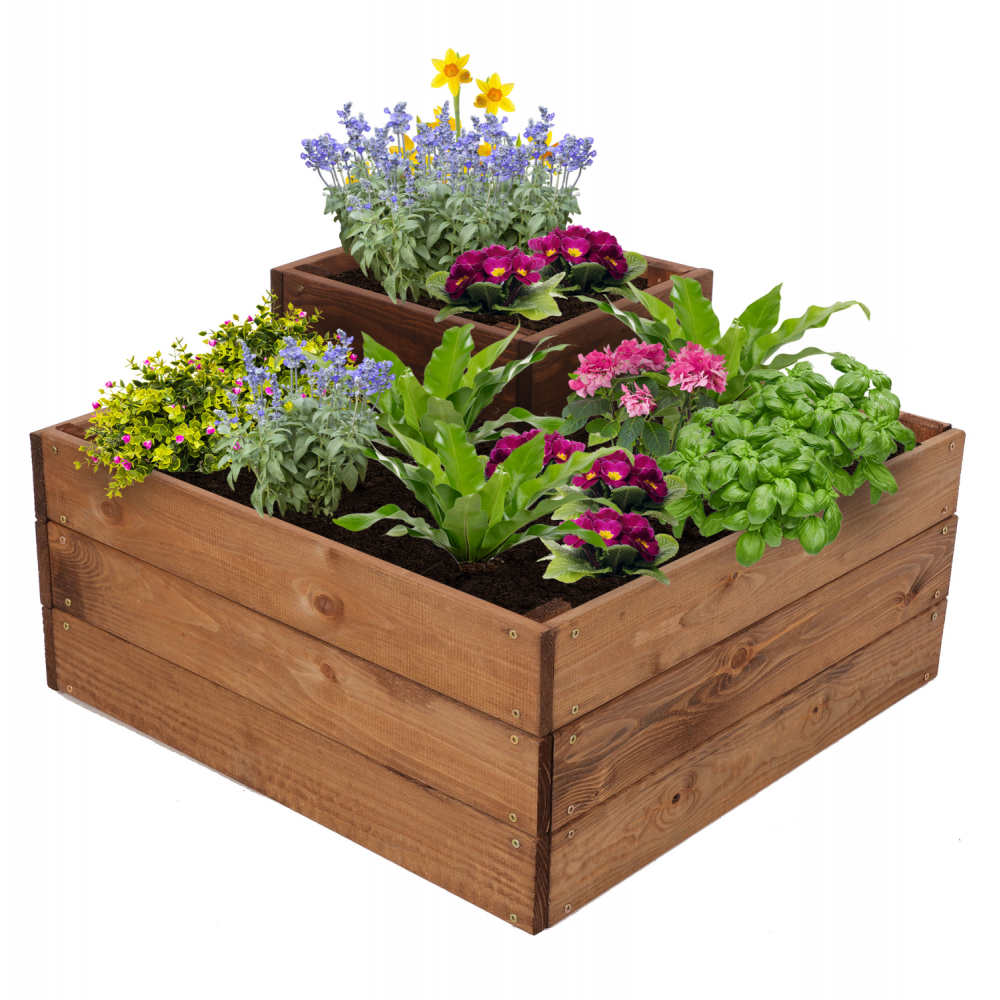 Narożna skrzynia na warzywa drewniany warzywniak ogród inspekt 36x60x60 EKO