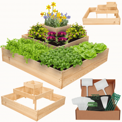 Narożna skrzynia podwyższana na warzywa drewniany warzywniak 36x90x90 EKO
