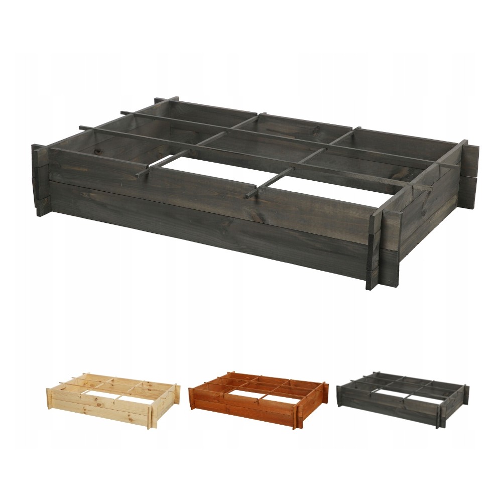 Podwyższona grządka skrzynia na warzywa drewniana donica zioła 120x80cm EKO