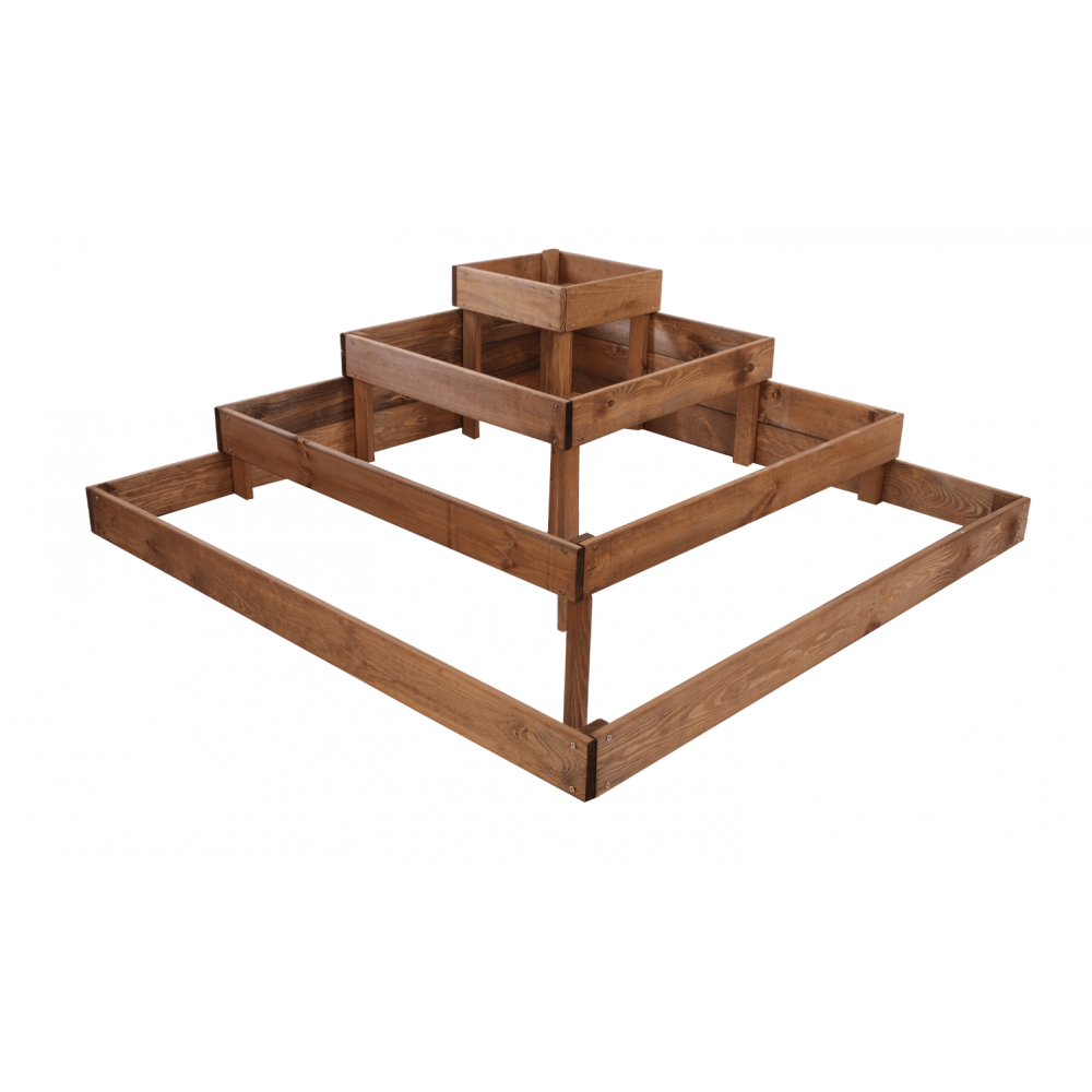 Drewniana skrzynia narożna donica na warzywa warzywniak inspekt 36x120x120