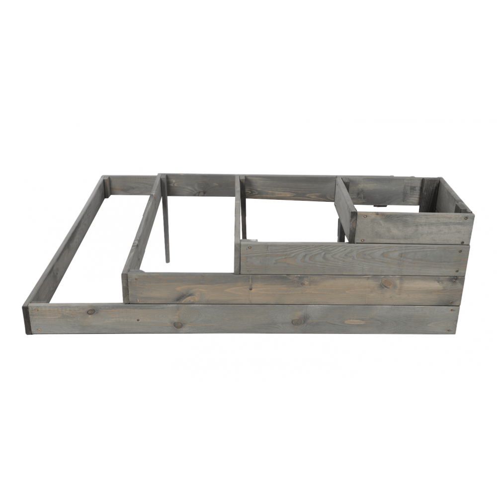 Drewniana skrzynia narożna donica na warzywa warzywniak inspekt 36x120x120