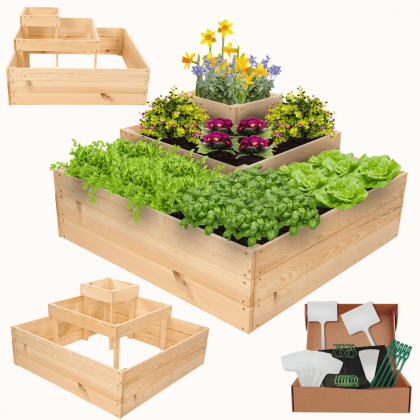 Piętrowa skrzynia na warzywa narożna drewniany warzywnik 45x90x90 GRATISY