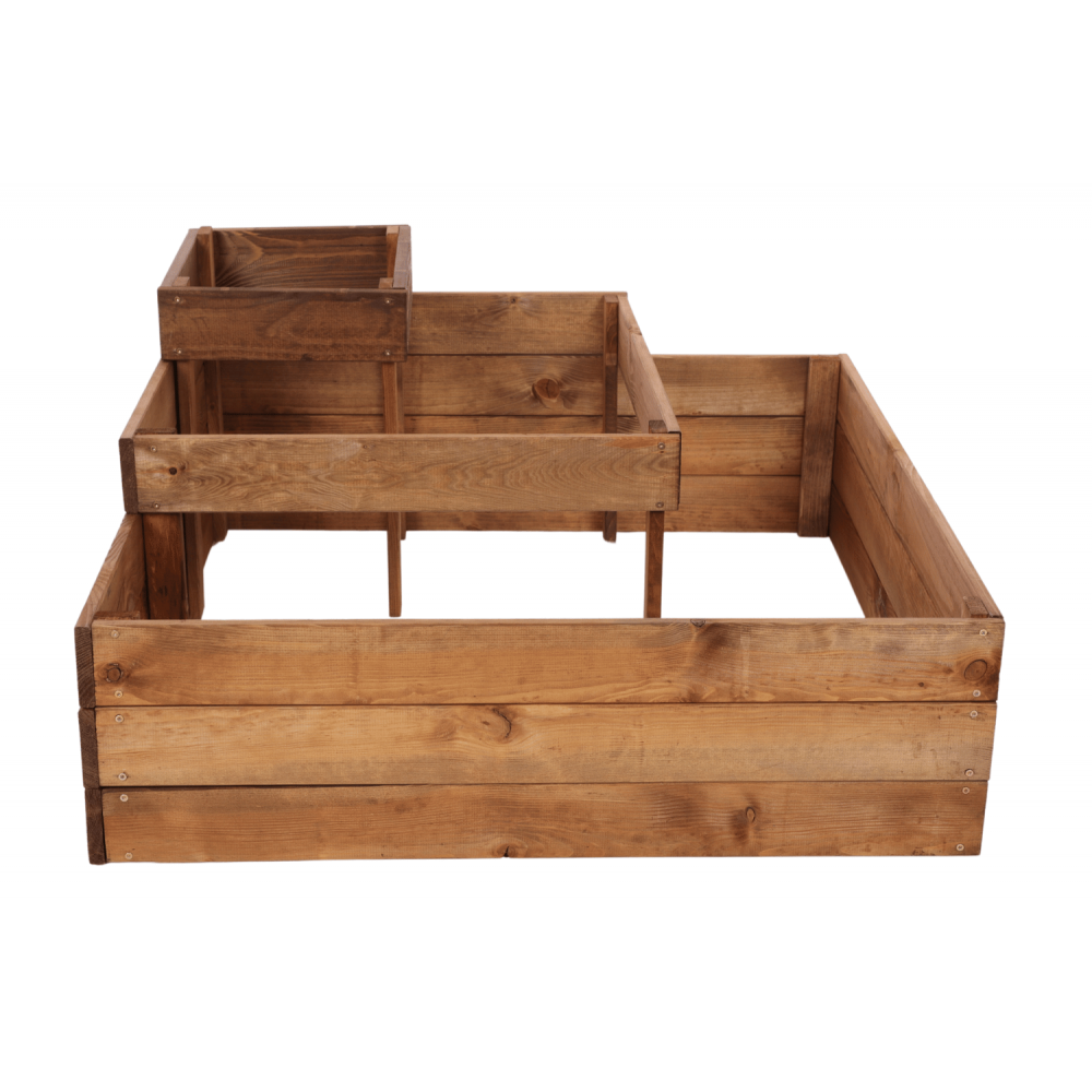 Piętrowa skrzynia na warzywa narożna drewniany warzywnik 45x90x90 GRATISY