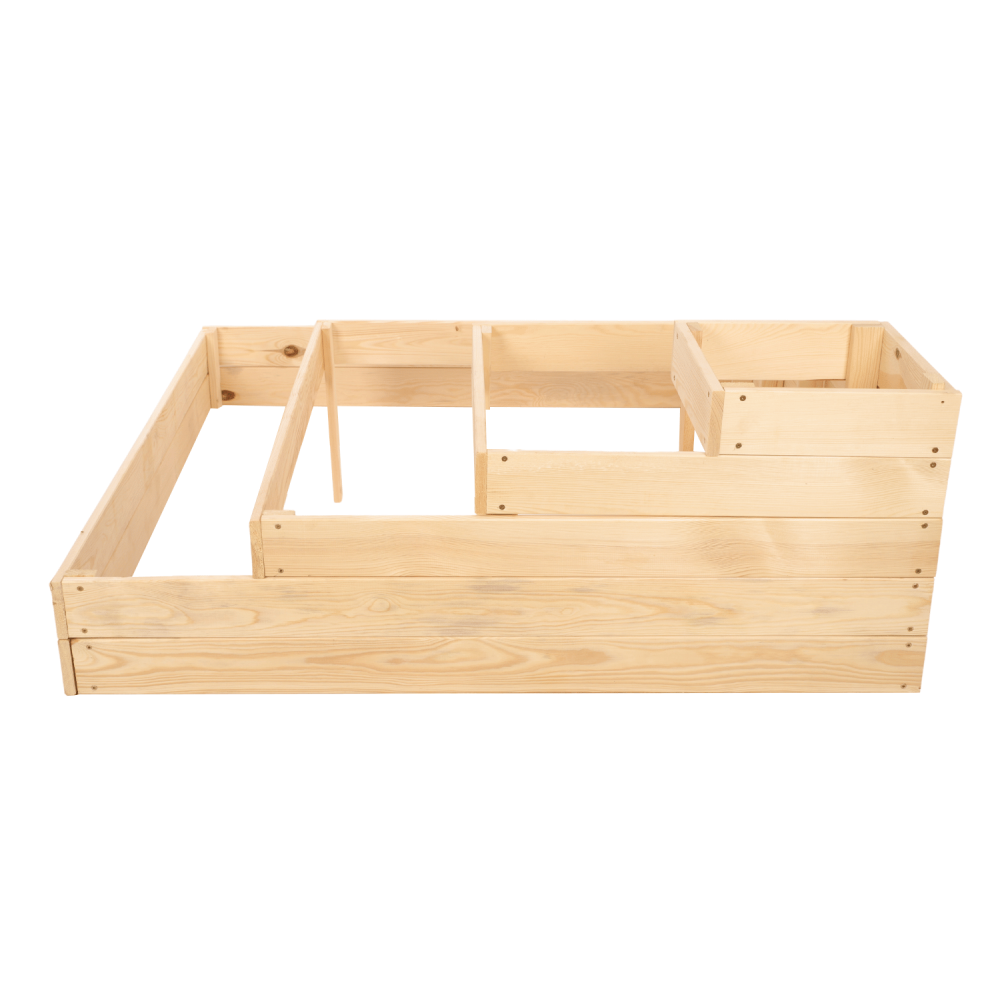 Drewniana skrzynia narożna donica na warzywa warzywniak inspekt 45x120x120