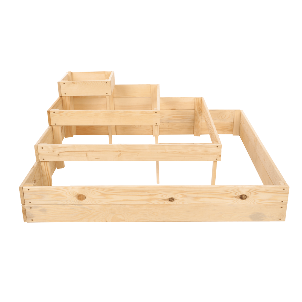 Drewniana skrzynia narożna donica na warzywa warzywniak inspekt 45x120x120