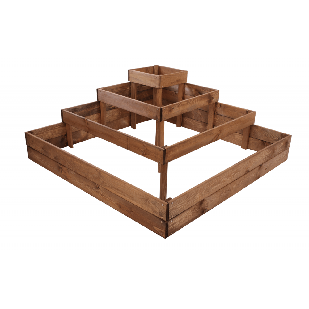 Drewniana skrzynia narożna donica na warzywa warzywniak inspekt 45x120x120