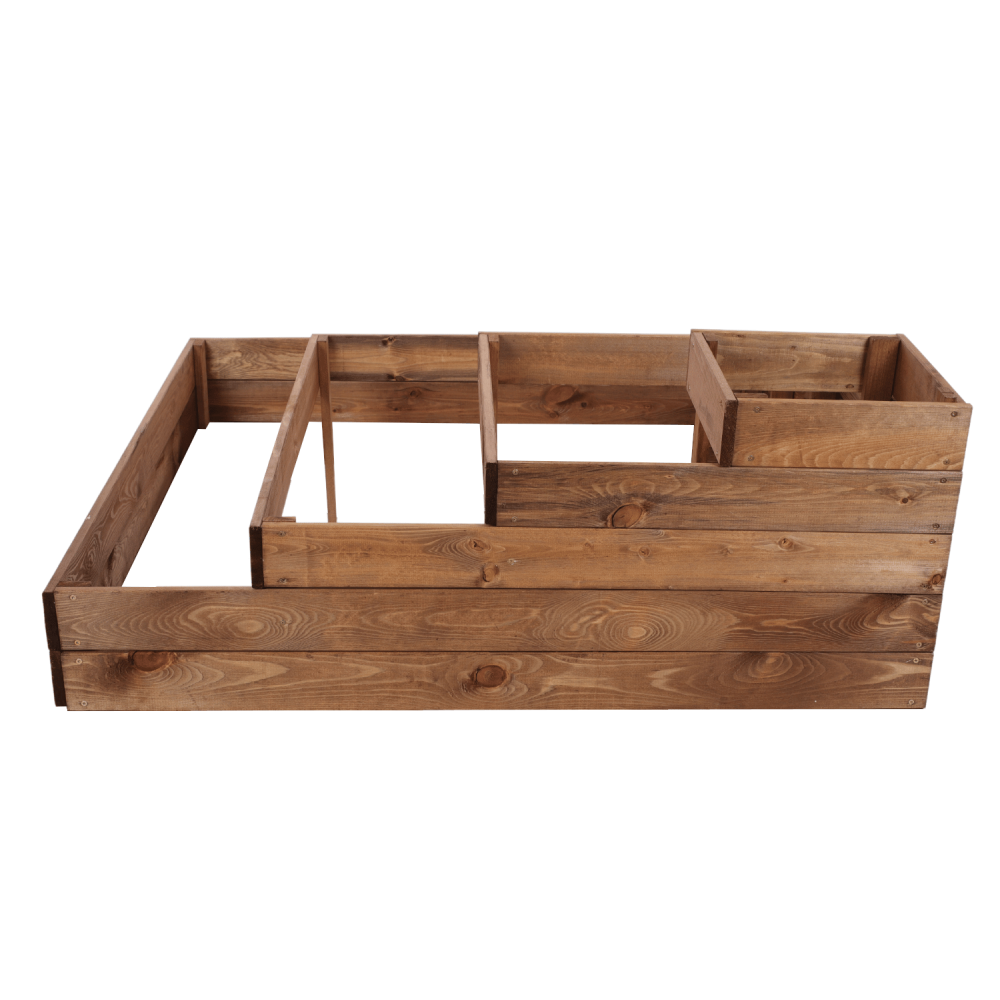 Drewniana skrzynia narożna donica na warzywa warzywniak inspekt 45x120x120