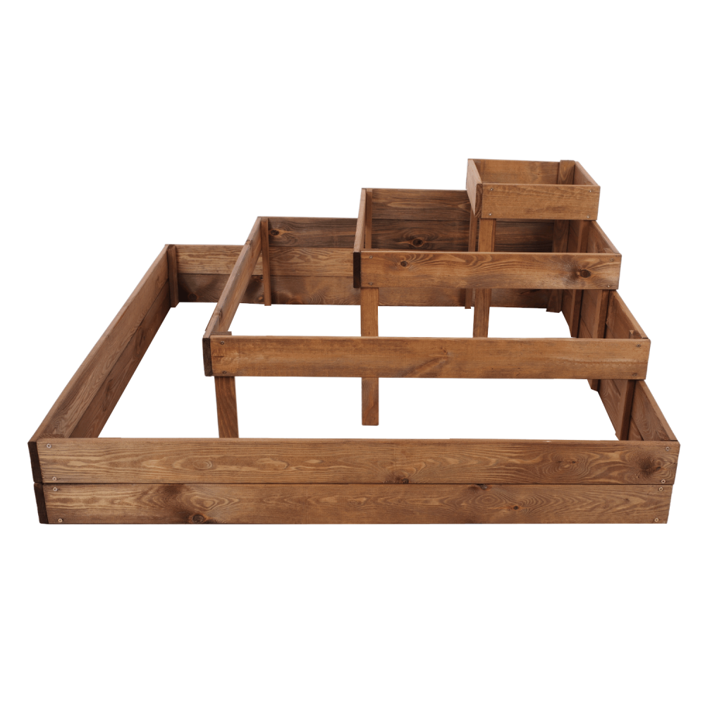 Drewniana skrzynia narożna donica na warzywa warzywniak inspekt 45x120x120