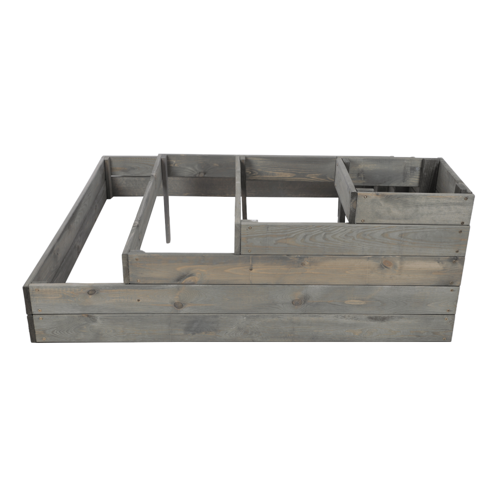 Drewniana skrzynia narożna donica na warzywa warzywniak inspekt 45x120x120