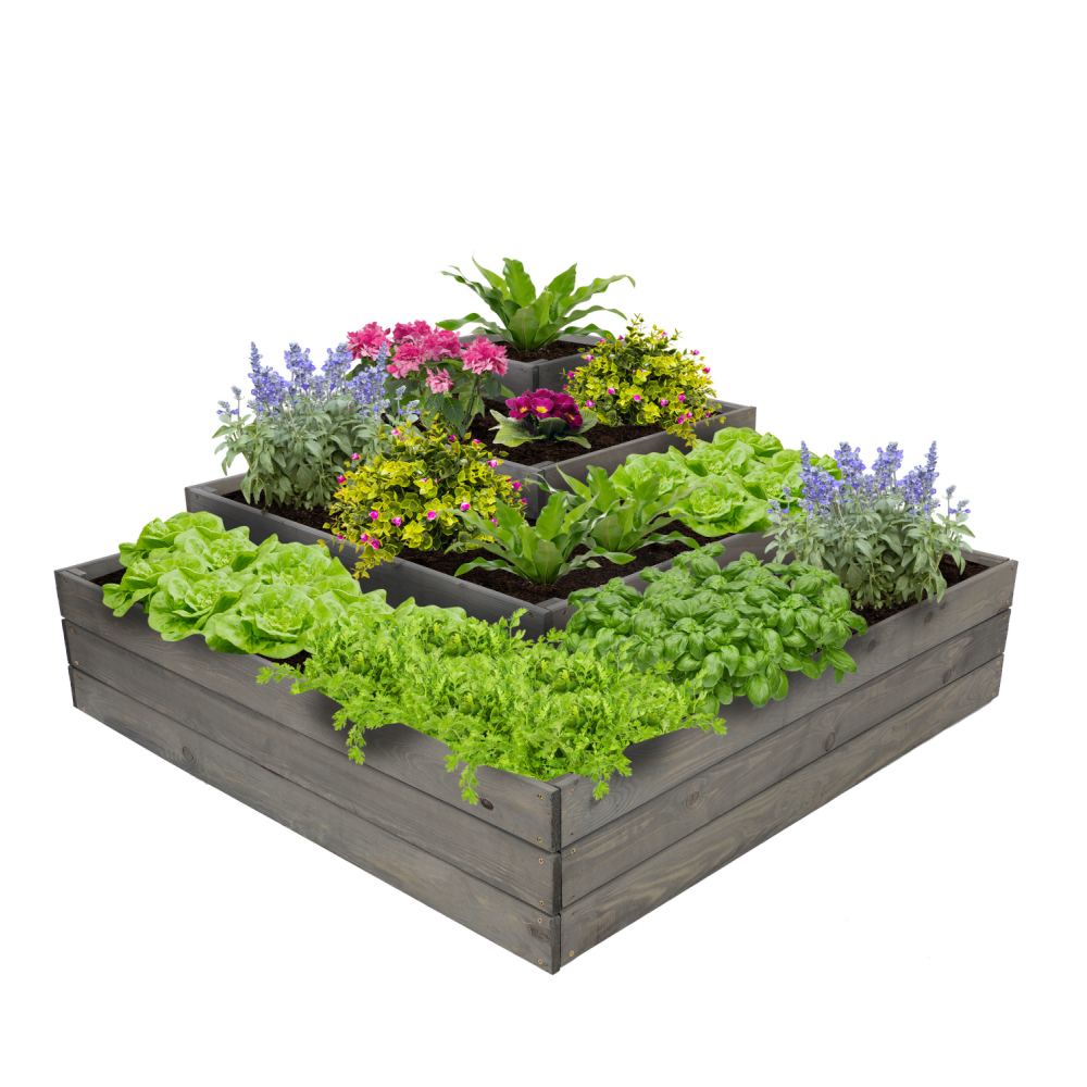 Narożna skrzynia podwyższana na warzywa drewniany warzywniak 54x120x120 EKO