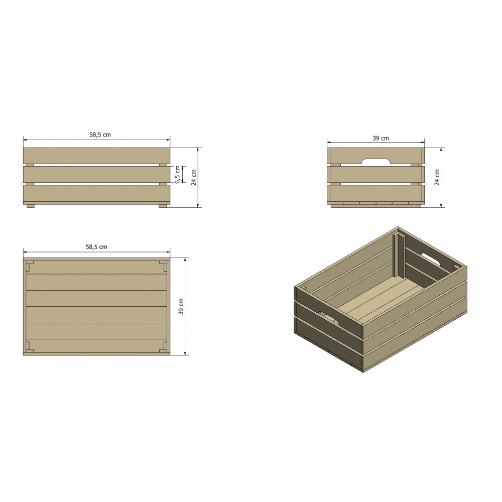 Drewniana skrzynka na warzywa skrzyneczka skrzynki drewniane 60x40 DUŻA EKO
