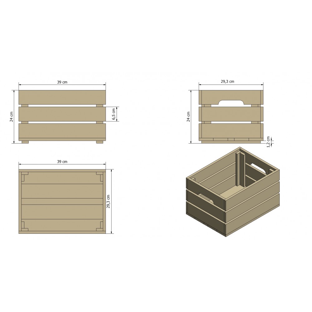 Drewniana skrzynka na warzywa skrzyneczka skrzynki drewniane 40x30 RĄCZKI