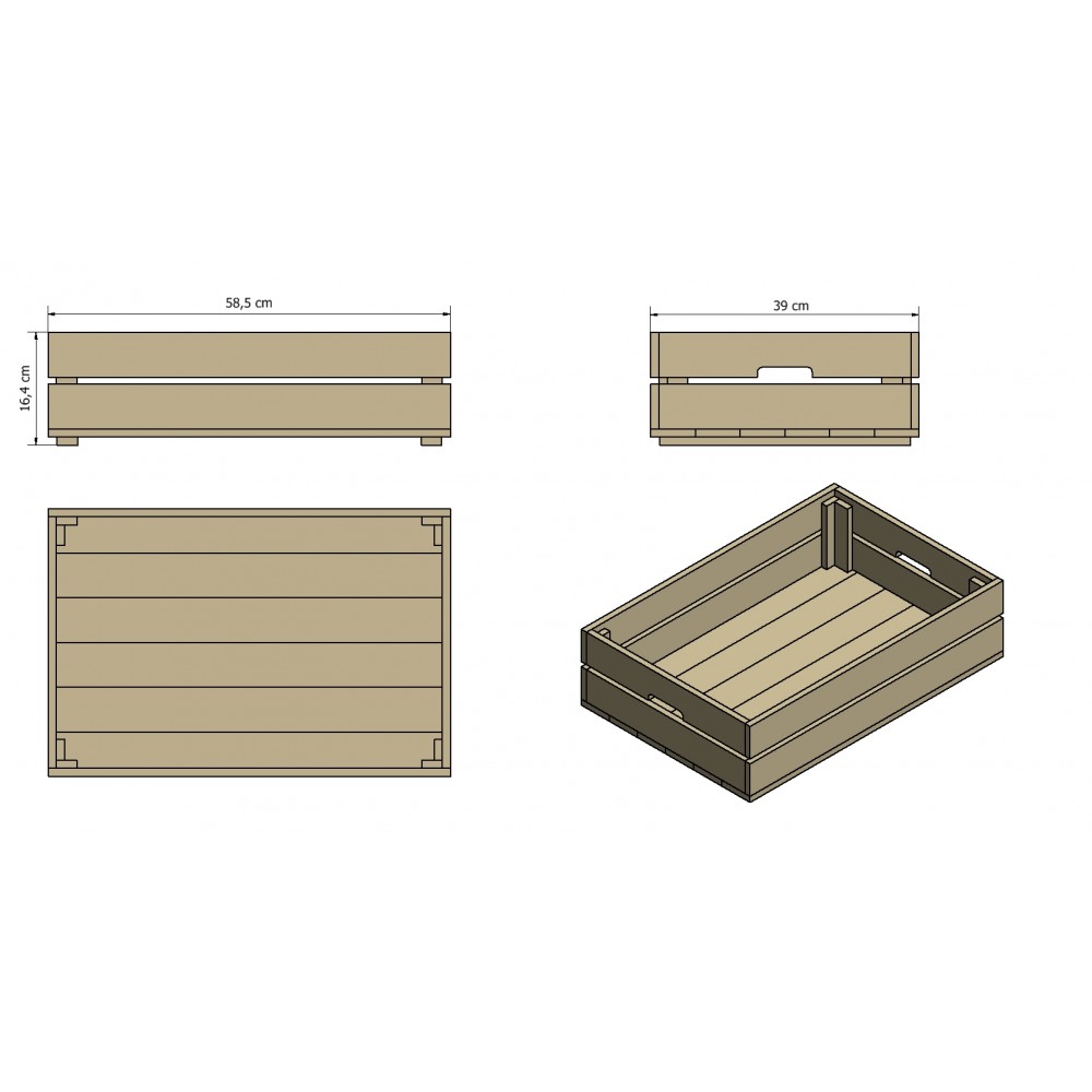 Drewniana skrzynka na warzywa skrzyneczka skrzynki drewniane 60x40 DUŻA EKO
