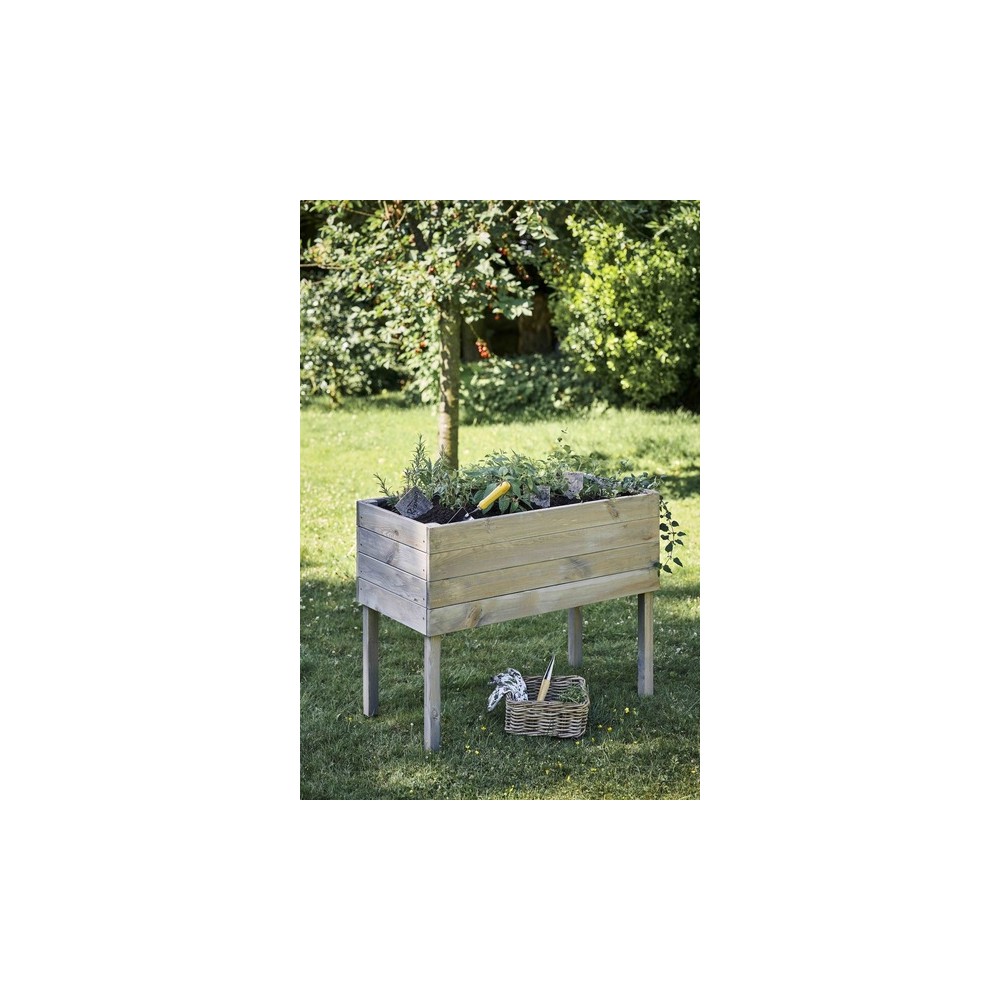 Donica na nogach donica ogrodowa drewniana donica balkonowa na zioła 100x50