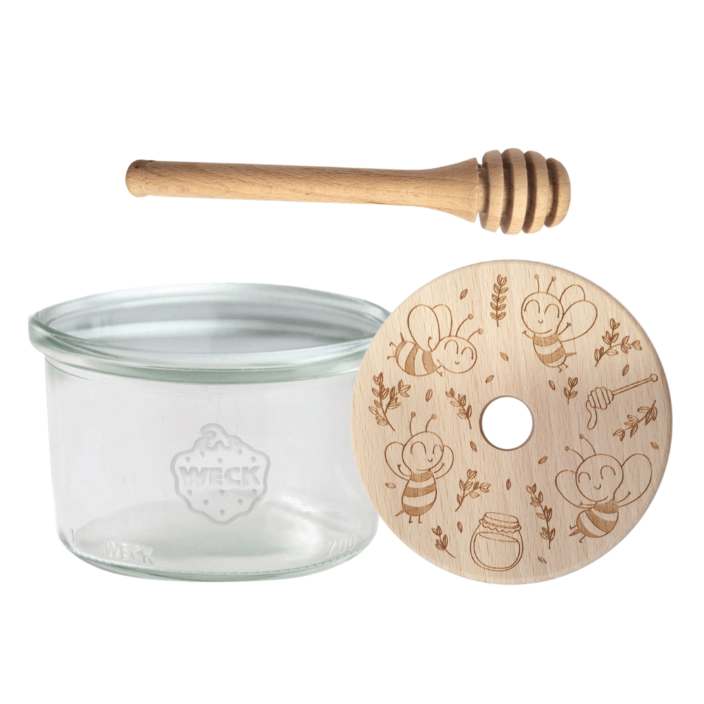 Słoik na miód WECK dozownik do miodu słoik do miodu z nabierakiem 200ml W1