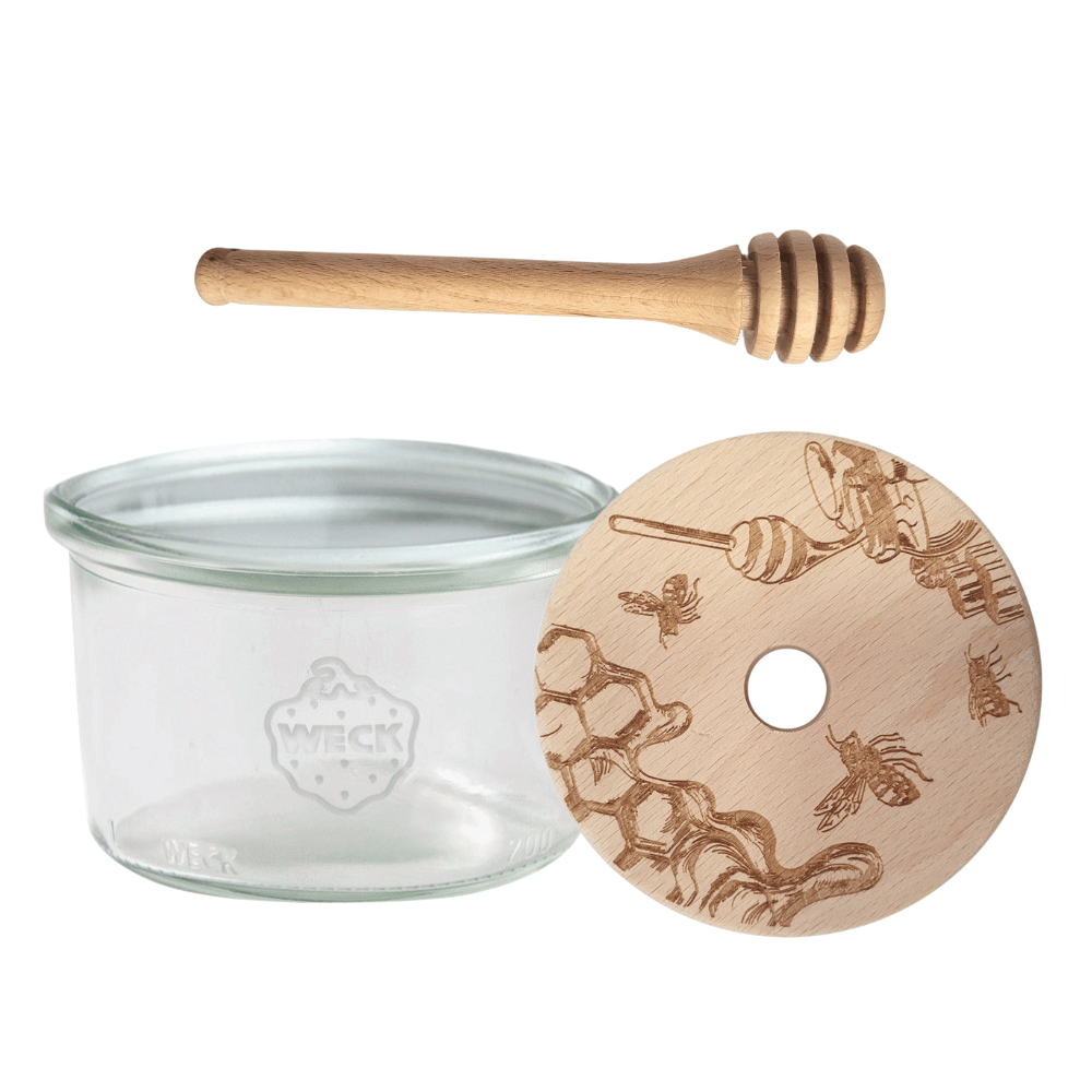 Słoik na miód WECK dozownik do miodu słoik do miodu z nabierakiem 200ml W2