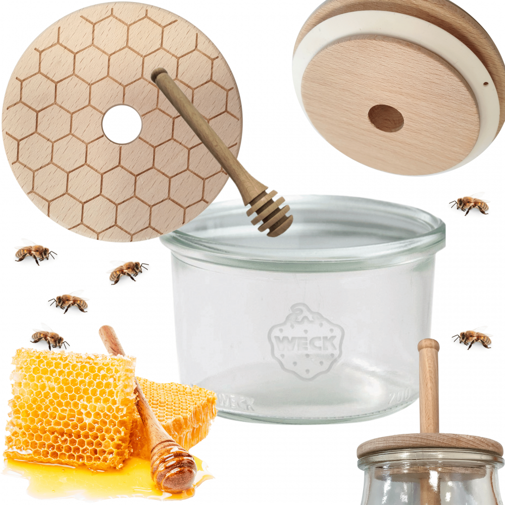 Słoik na miód WECK dozownik do miodu słoik do miodu z nabierakiem 200ml W3