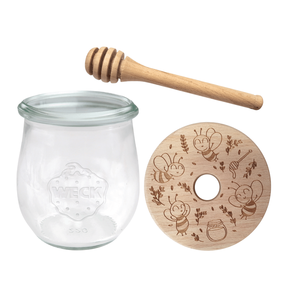 Słoik na miód WECK dozownik do miodu słoik do miodu z nabierakiem 220ml W2