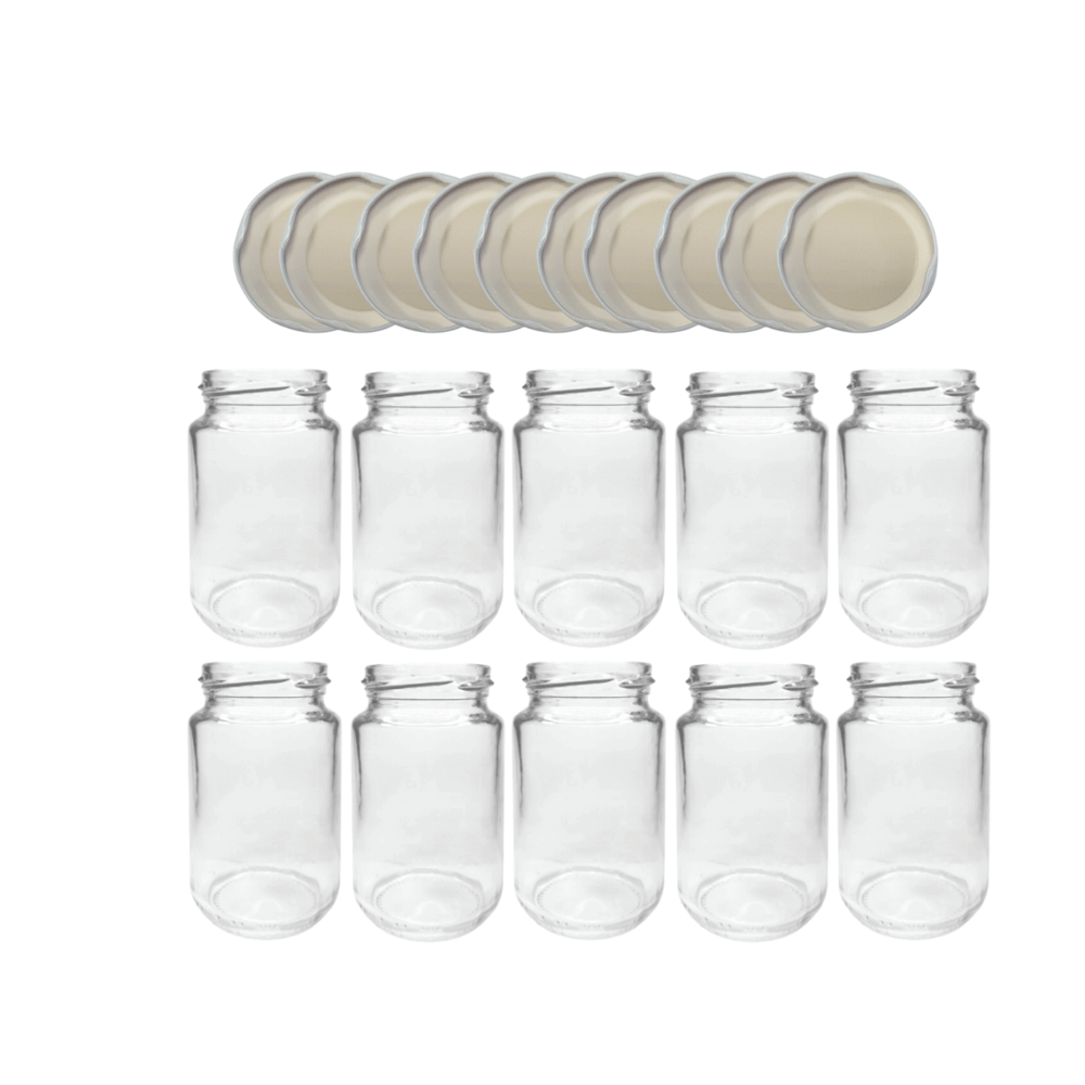 Słoiki 190ml 10x KOMPLET z POKRYWKĄ dżemy konfitury przyprawy deserki 53mm