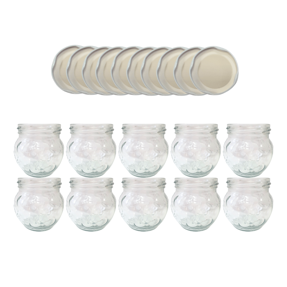 Słoiki 215ml 10 KOMPLETÓW z POKRYWKĄ dżemy konfitury przyprawy deserki 66mm