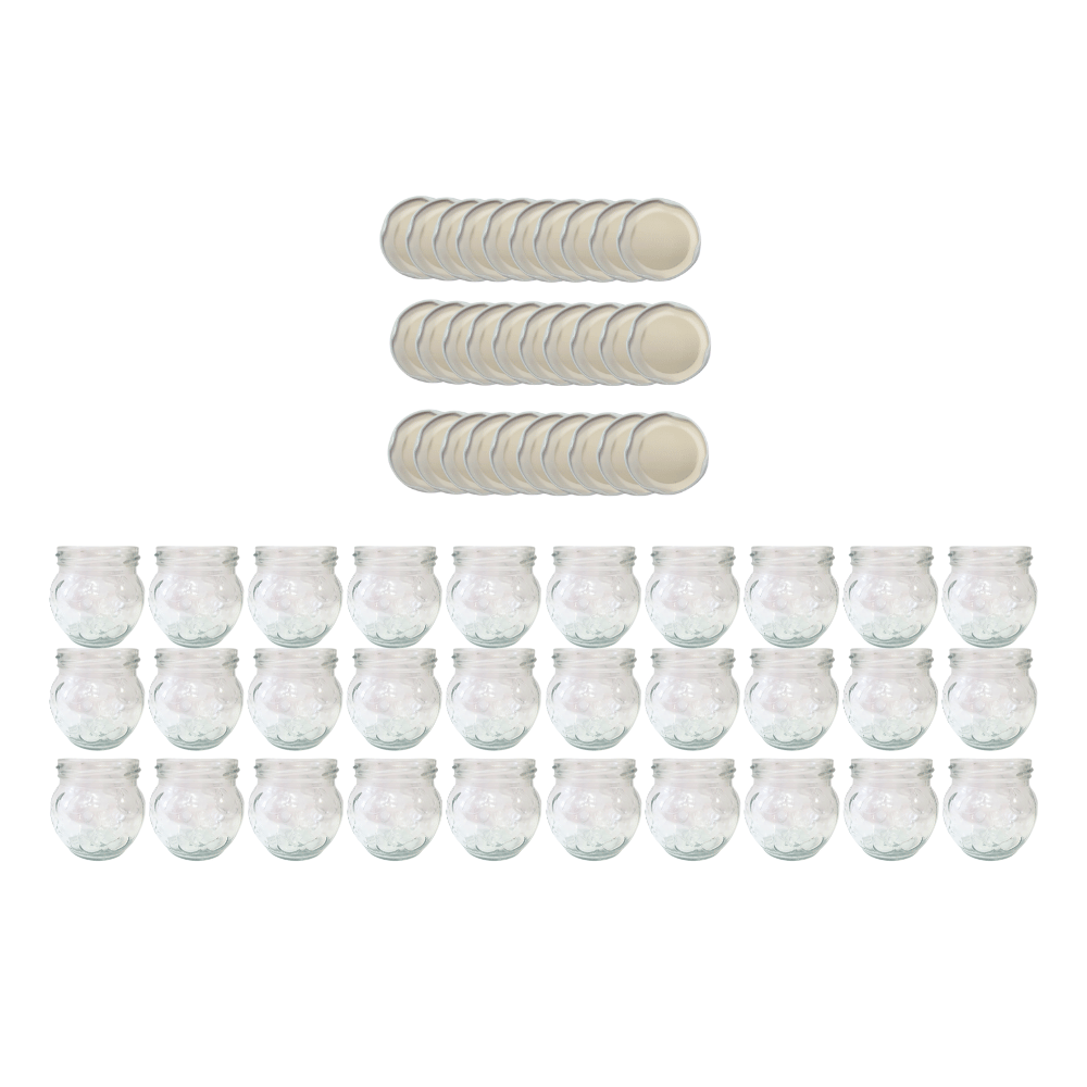 Słoiki 215ml 30 KOMPLETÓW z POKRYWKĄ dżemy konfitury przyprawy deserki 66mm