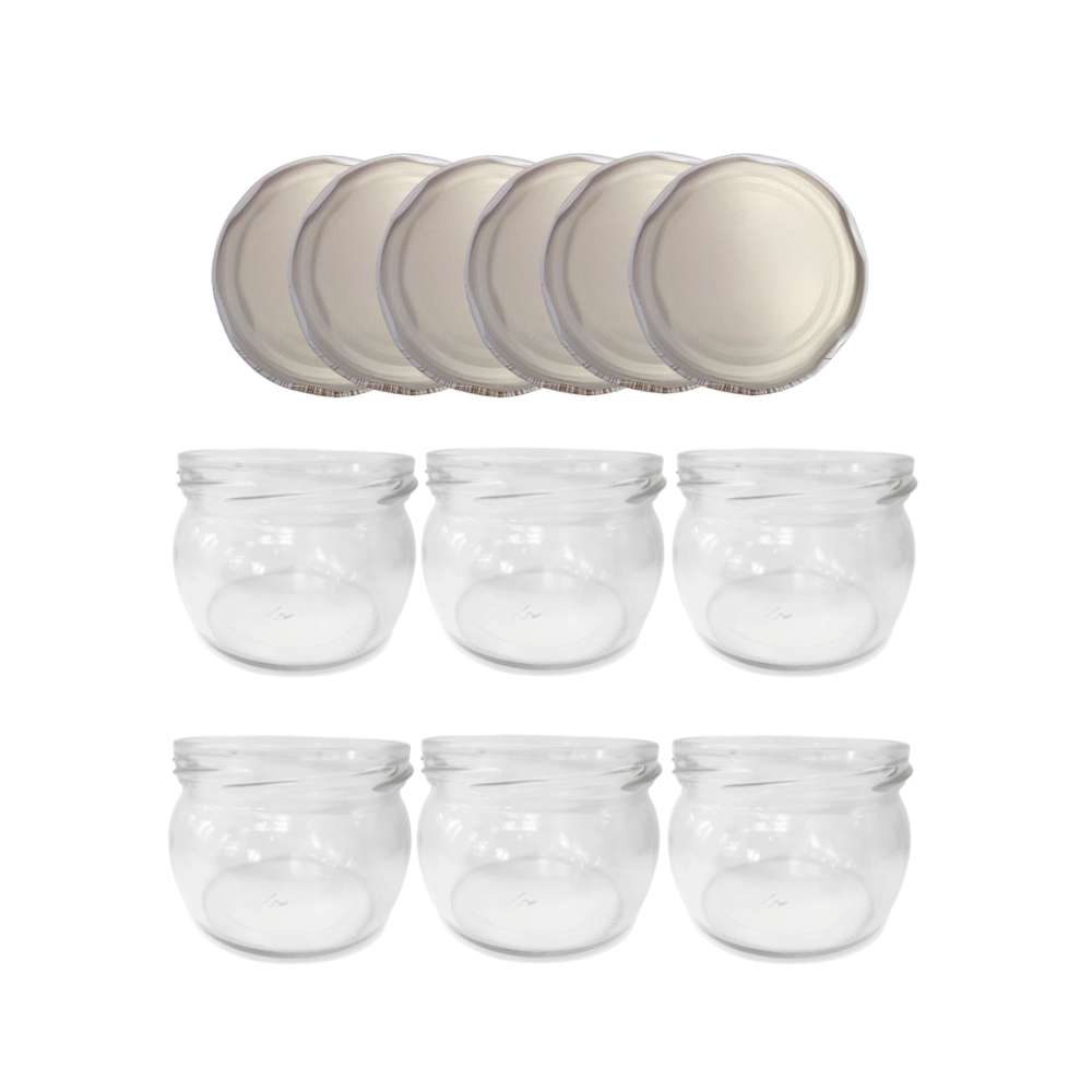 Słoiki 260ml 6 KOMPLETÓW z POKRYWKĄ dżemy konfitury przyprawy deserki 82mm