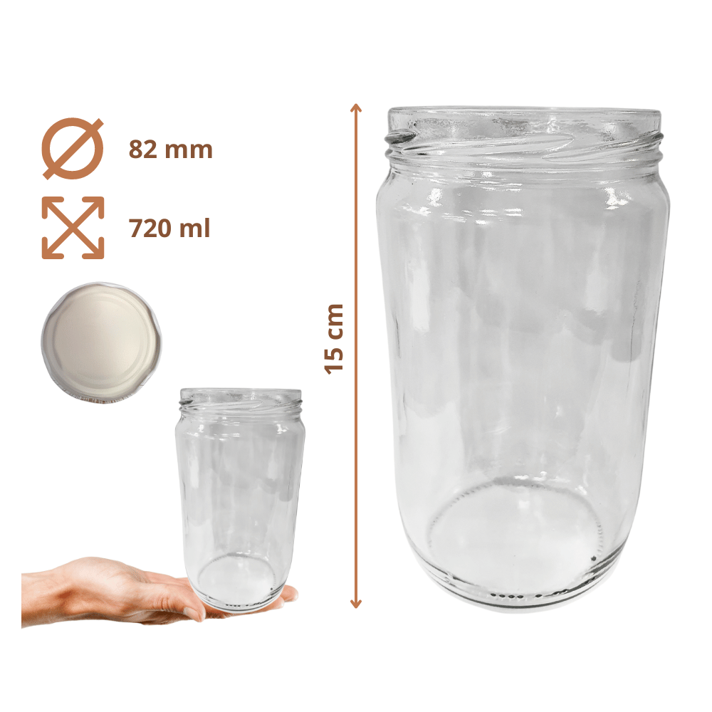 Słoiki 720ml słoiki na ogórki dżemy szparagi przeciery sałatki 6sztuk 82mm