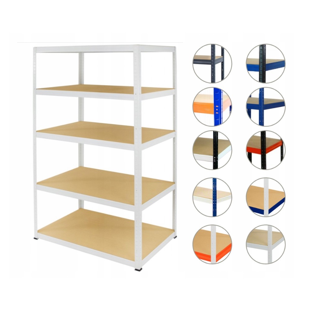 Regał metalowy regał magazynowy szpitalny HELIOS biały 180x180x50 5x275kg