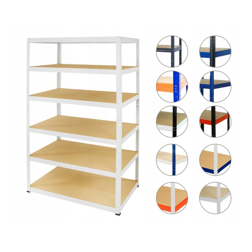 Regał metalowy regał magazynowy szpitalny HELIOS biały 213x180x35 6x175kg